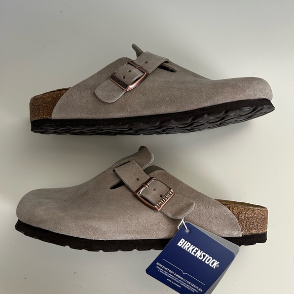 Taupe Grey Boston Birkenstocks Clogs - EU 37 - Picture 4 of 5